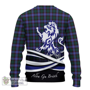 Hunter (Hunterston) Tartan Ugly Sweater with Alba Gu Brath Regal Lion Emblem