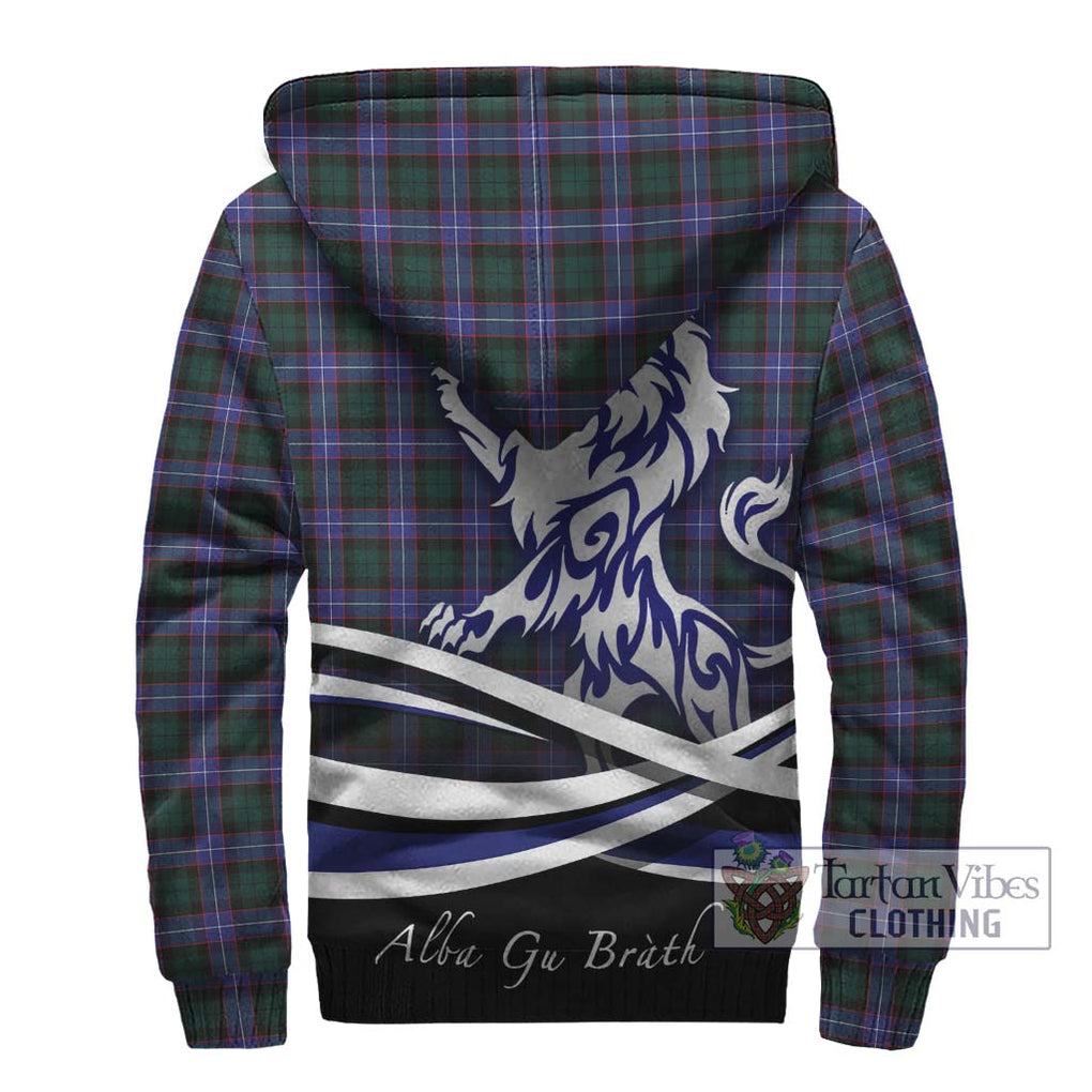 Hunter (Hunterston) Tartan Sherpa Hoodie with Alba Gu Brath Regal Lion Emblem - Tartanvibesclothing Shop