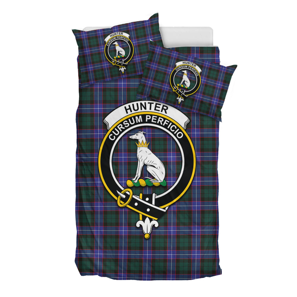 Hunter (Hunterston) Tartan Bedding Set with Family Crest - Tartan Vibes Clothing