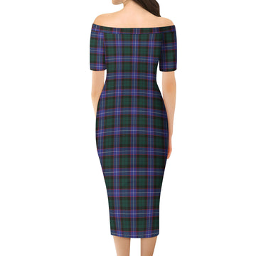 Hunter (Hunterston) Tartan Off Shoulder Lady Dress