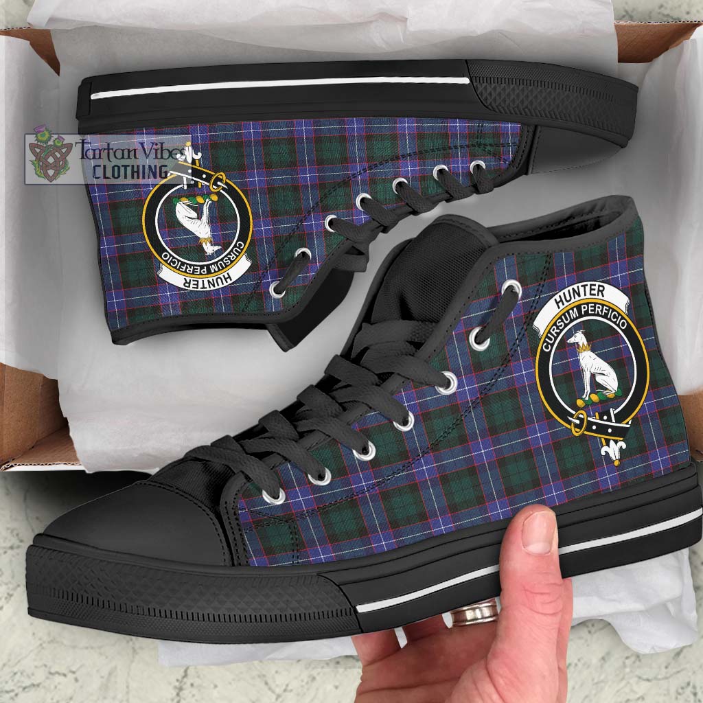 Hunter (Hunterston) Tartan High Top Shoes with Family Crest - Tartan Vibes Clothing