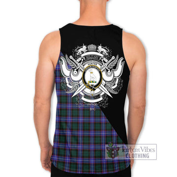 Hunter (Hunterston) Tartan Men's Tank Top with Family Crest and Military Logo Style