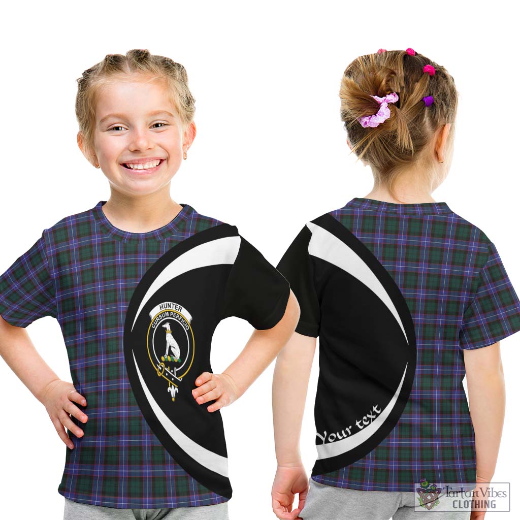 Hunter (Hunterston) Tartan Kid T-Shirt with Family Crest Circle Style - Tartan Vibes Clothing