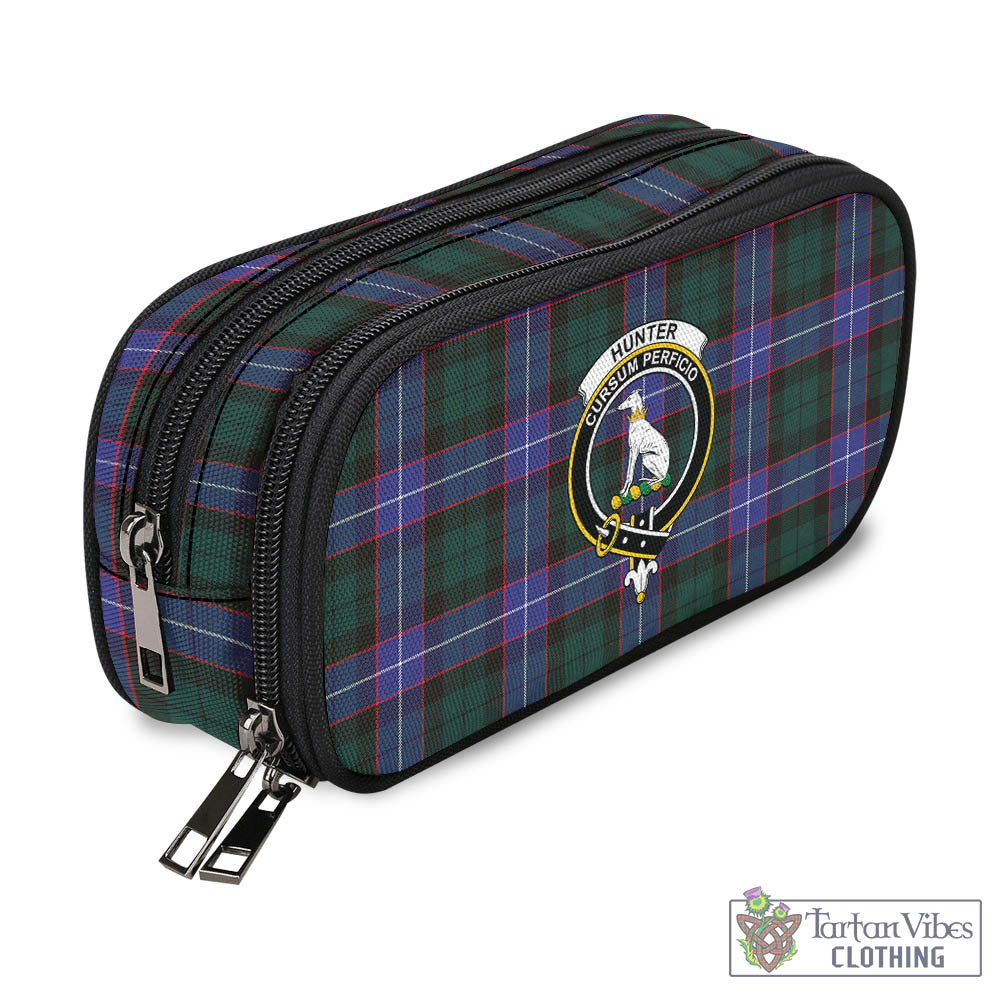 Hunter (Hunterston) Tartan Pen and Pencil Case with Family Crest - Tartan Vibes Clothing