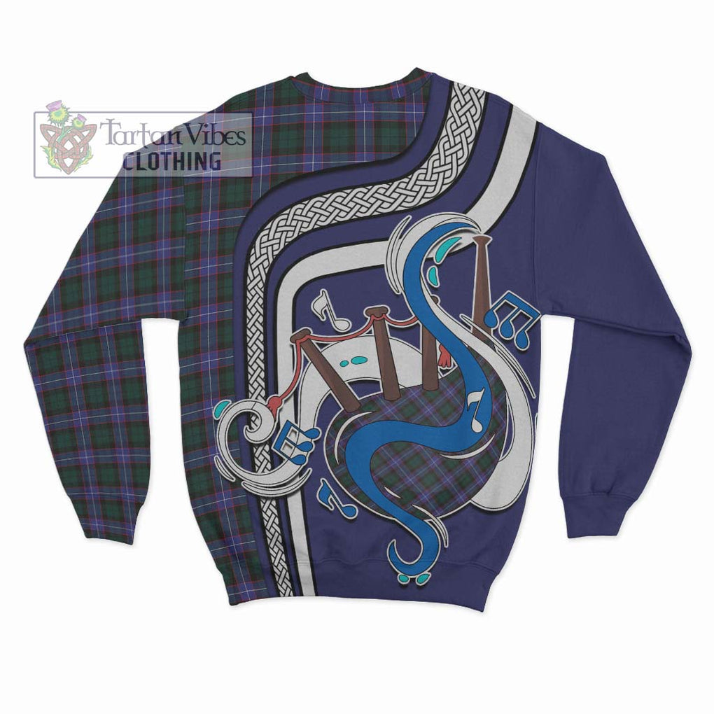 Tartan Vibes Clothing Hunter Modern Tartan Sweatshirt with Epic Bagpipe Style