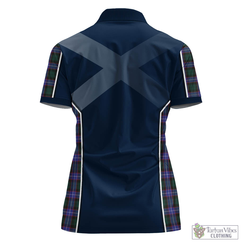 Hunter (Hunterston) Tartan Women's Polo Shirt with Family Crest and Lion Rampant Vibes Sport Style - Tartan Vibes Clothing