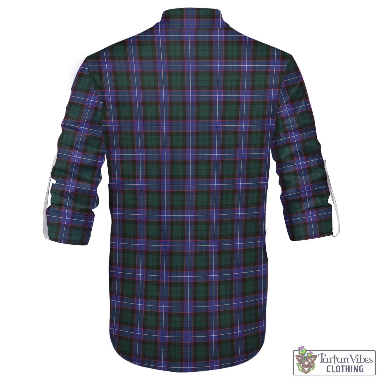 Tartan Vibes Clothing Hunter Modern Tartan Men's Scottish Traditional Jacobite Ghillie Kilt Shirt with Family Crest