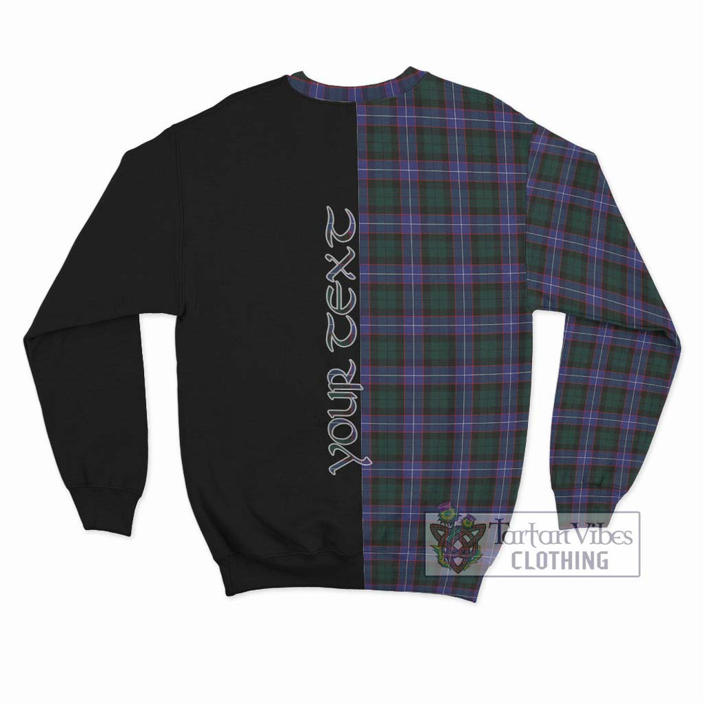 Hunter (Hunterston) Tartan Sweatshirt with Family Crest and Half Of Me Style - Tartanvibesclothing Shop