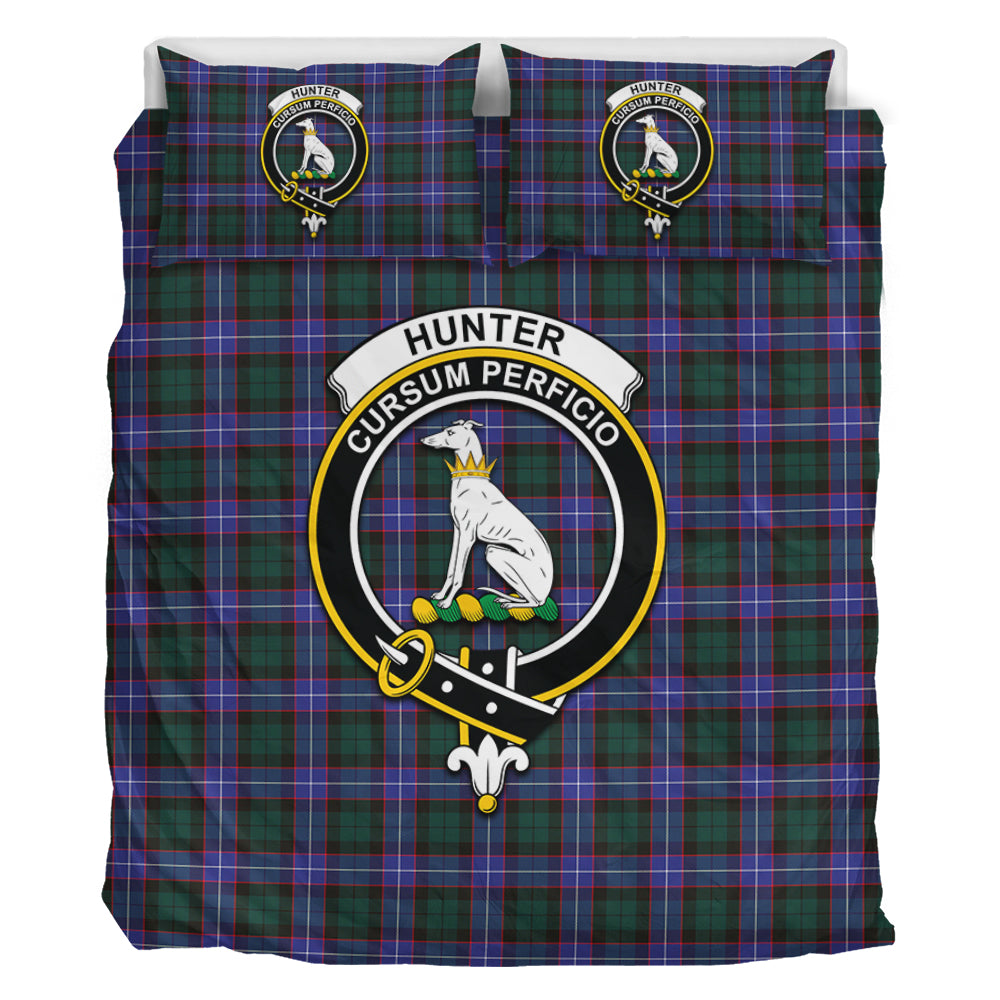 Hunter (Hunterston) Tartan Bedding Set with Family Crest - Tartan Vibes Clothing