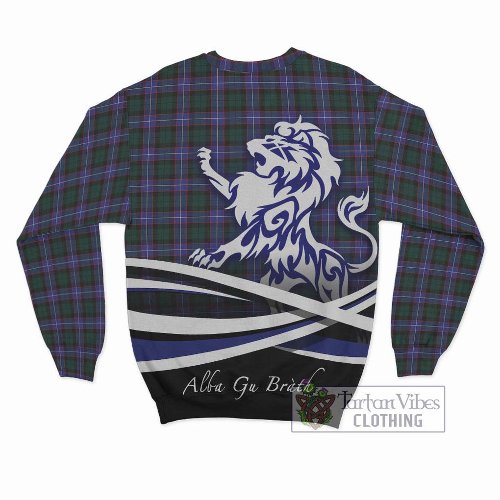 Hunter (Hunterston) Tartan Sweatshirt with Alba Gu Brath Regal Lion Emblem - Tartanvibesclothing Shop