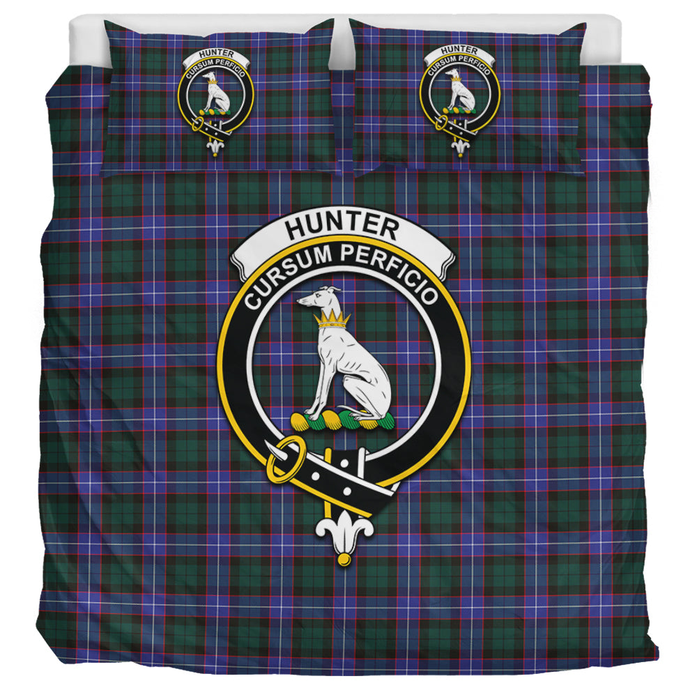 Hunter (Hunterston) Tartan Bedding Set with Family Crest UK Bedding Set UK Super King 104*94 inch - Tartan Vibes Clothing