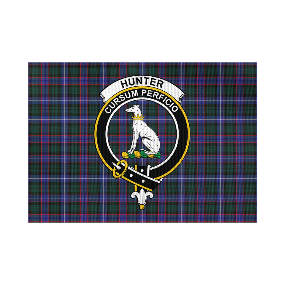 Hunter (Hunterston) Tartan Flag with Family Crest - Tartan Vibes Clothing