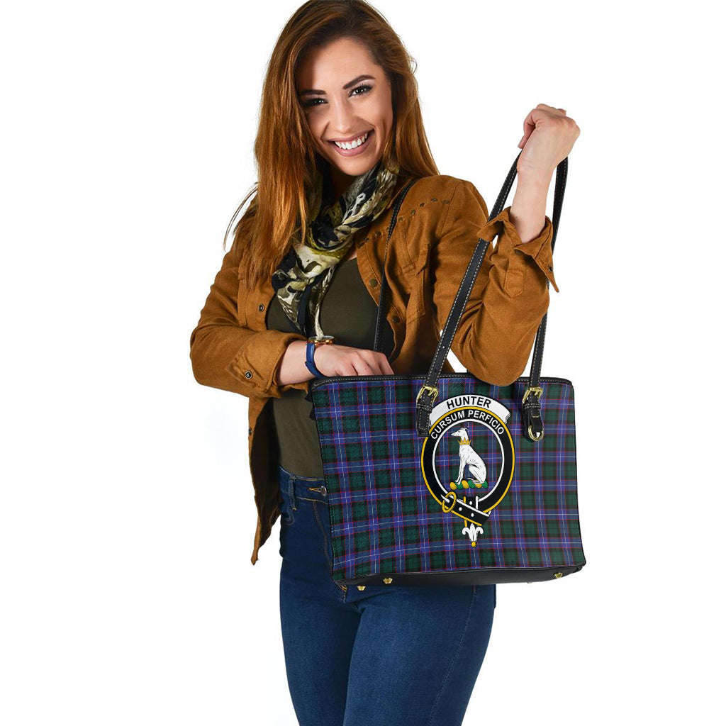 hunter-modern-tartan-leather-tote-bag-with-family-crest