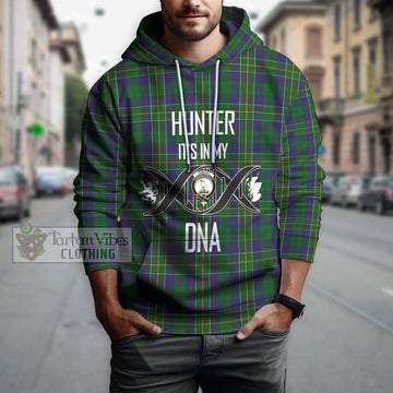 Hunter of Hunterston Tartan Hoodie with Family Crest DNA In Me Style