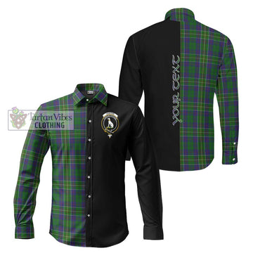 Hunter of Hunterston Tartan Long Sleeve Button Shirt with Family Crest and Half Of Me Style