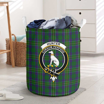 Hunter of Hunterston Tartan Laundry Basket with Family Crest