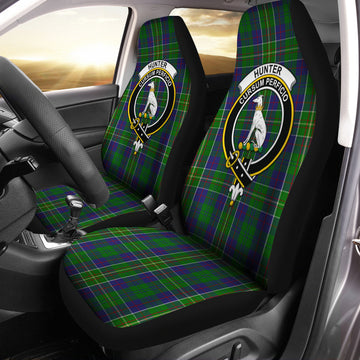 Hunter of Hunterston Tartan Car Seat Cover with Family Crest