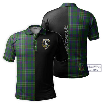 Hunter of Hunterston Tartan Polo Shirt with Family Crest and Half Of Me Style