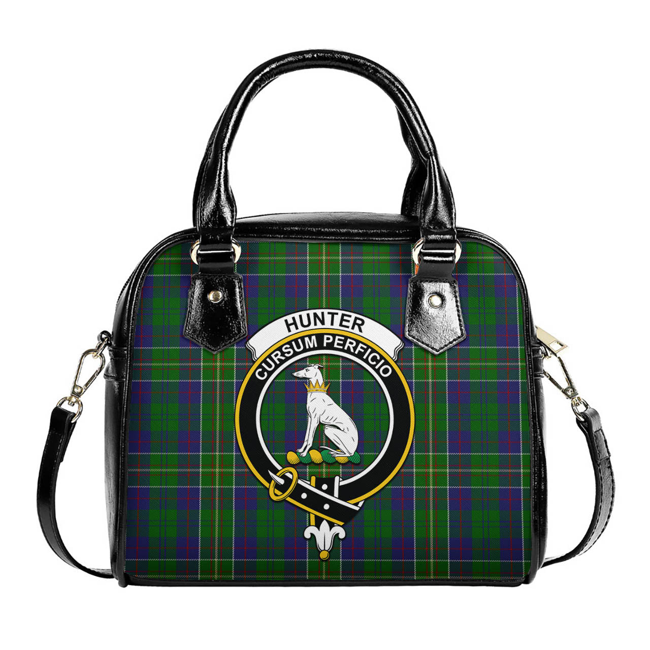 Hunter of Hunterston Tartan Shoulder Handbags with Family Crest One Size 6*25*22 cm - Tartanvibesclothing