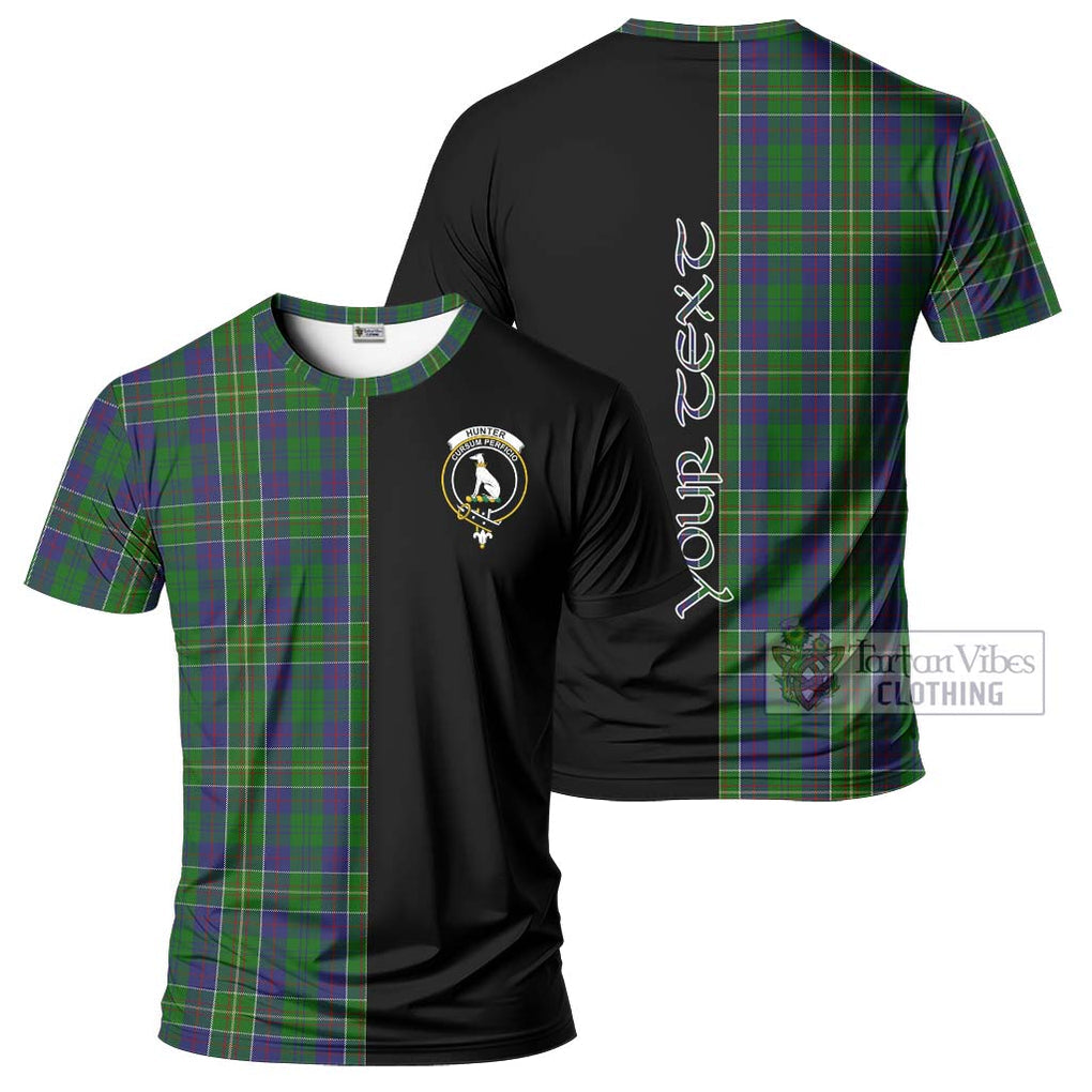 Hunter of Hunterston Tartan T-Shirt with Family Crest and Half Of Me Style Kid's Shirt - Tartanvibesclothing Shop