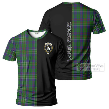 Hunter of Hunterston Tartan T-Shirt with Family Crest and Half Of Me Style