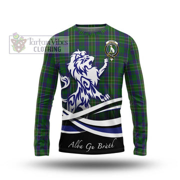 Hunter of Hunterston Tartan Long Sleeve T-Shirt with Alba Gu Brath Regal Lion Emblem