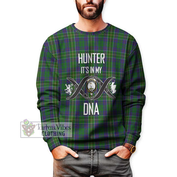 Hunter of Hunterston Tartan Sweatshirt with Family Crest DNA In Me Style