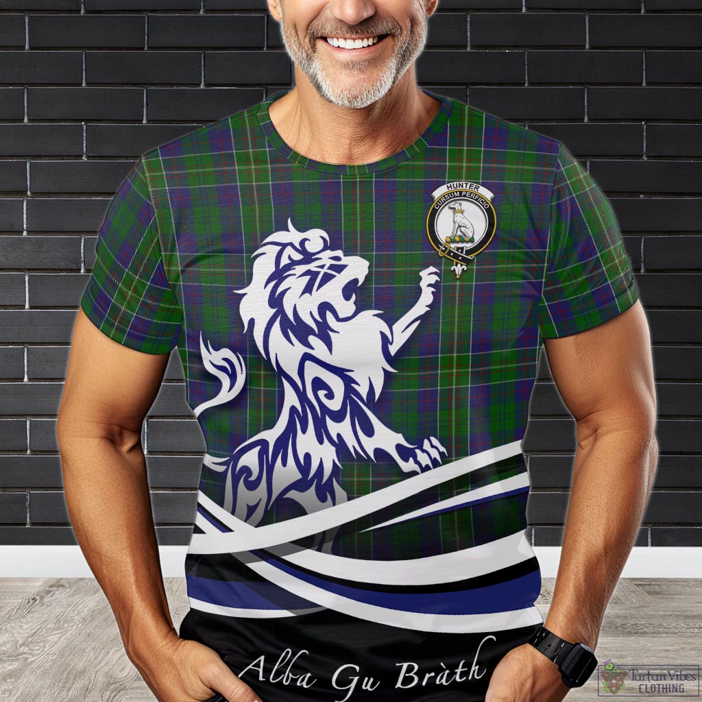 hunter-of-hunterston-tartan-t-shirt-with-alba-gu-brath-regal-lion-emblem