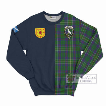 Hunter of Hunterston Tartan Sweatshirt with Scottish Lion Royal Arm Half Style