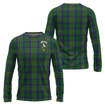 Hunter of Hunterston Tartan Long Sleeve T-Shirt with Family Crest