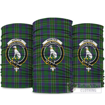 Hunter of Hunterston Tartan Neck Gaiters, Tartan Bandanas, Tartan Head Band with Family Crest