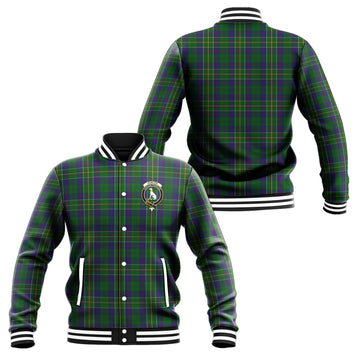 Hunter of Hunterston Tartan Baseball Jacket with Family Crest