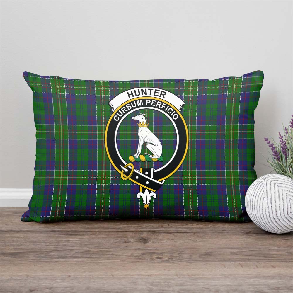 Hunter of Hunterston Tartan Pillow Cover with Family Crest Rectangle Pillow Cover - Tartanvibesclothing