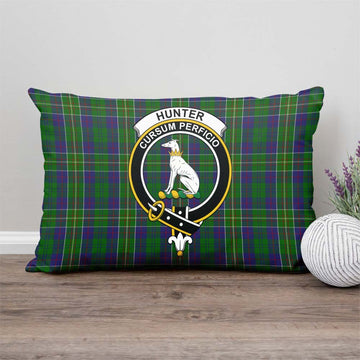 Hunter of Hunterston Tartan Pillow Cover with Family Crest