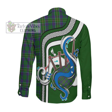 Hunter of Hunterston Tartan Long Sleeve Button Shirt with Epic Bagpipe Style