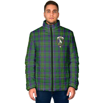 Hunter of Hunterston Tartan Padded Jacket with Family Crest