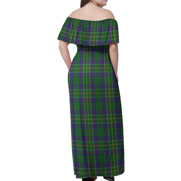 Hunter of Hunterston Tartan Off Shoulder Long Dress