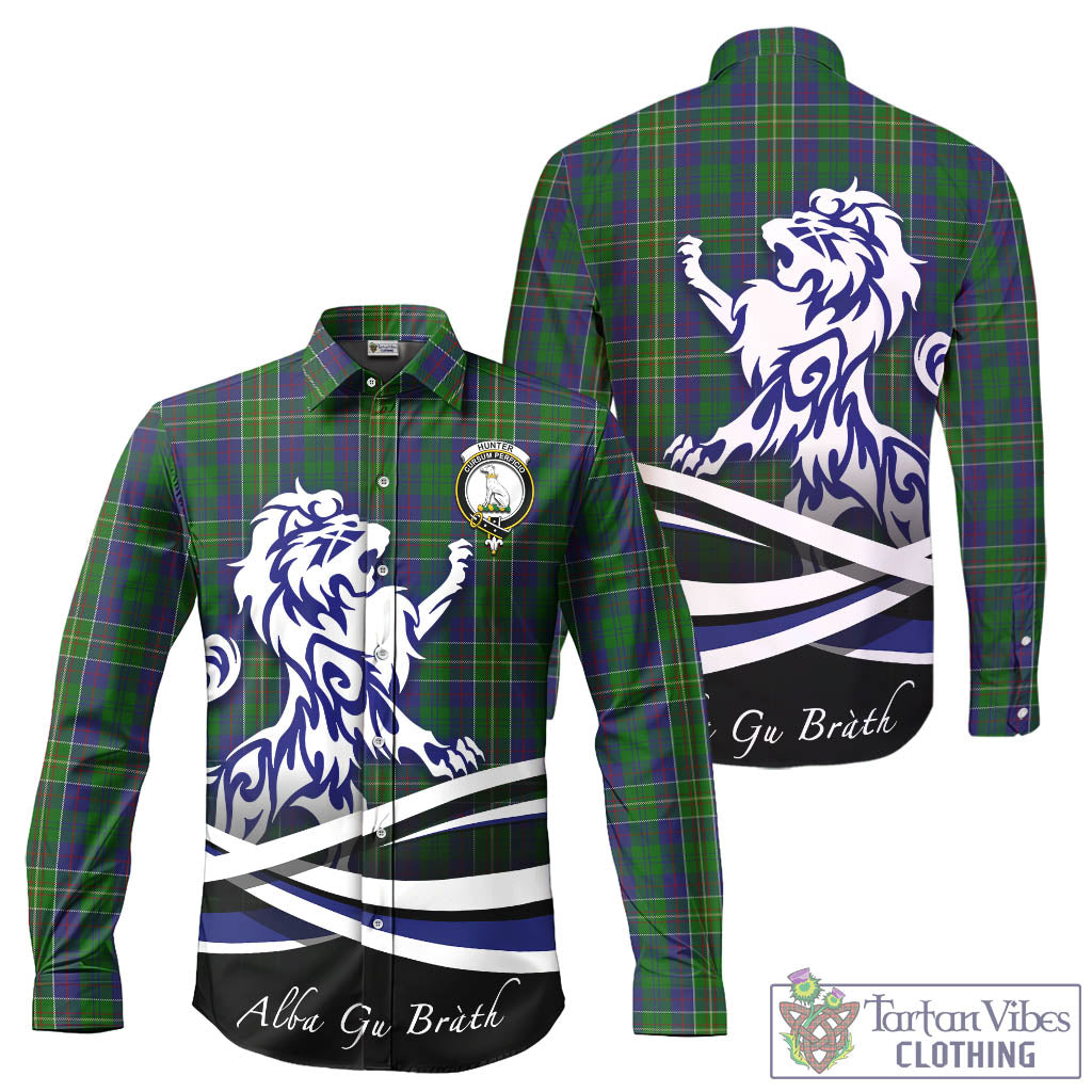 hunter-of-hunterston-tartan-long-sleeve-button-up-shirt-with-alba-gu-brath-regal-lion-emblem