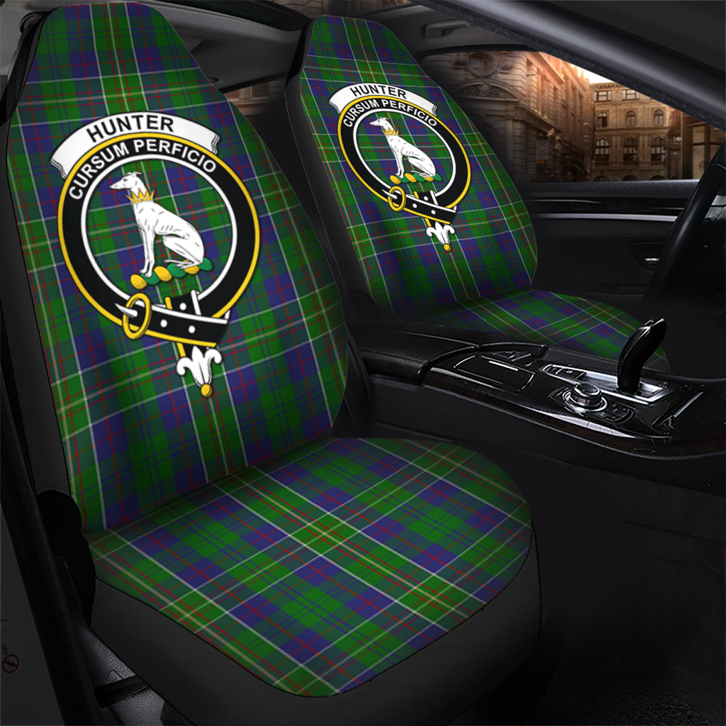 Hunter of Hunterston Tartan Car Seat Cover with Family Crest - Tartanvibesclothing