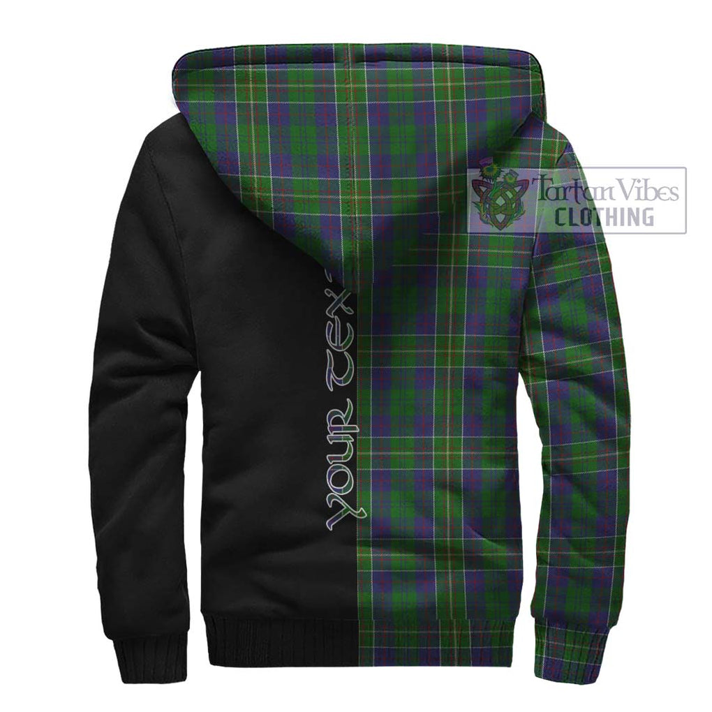 Hunter of Hunterston Tartan Sherpa Hoodie with Family Crest and Half Of Me Style - Tartanvibesclothing Shop