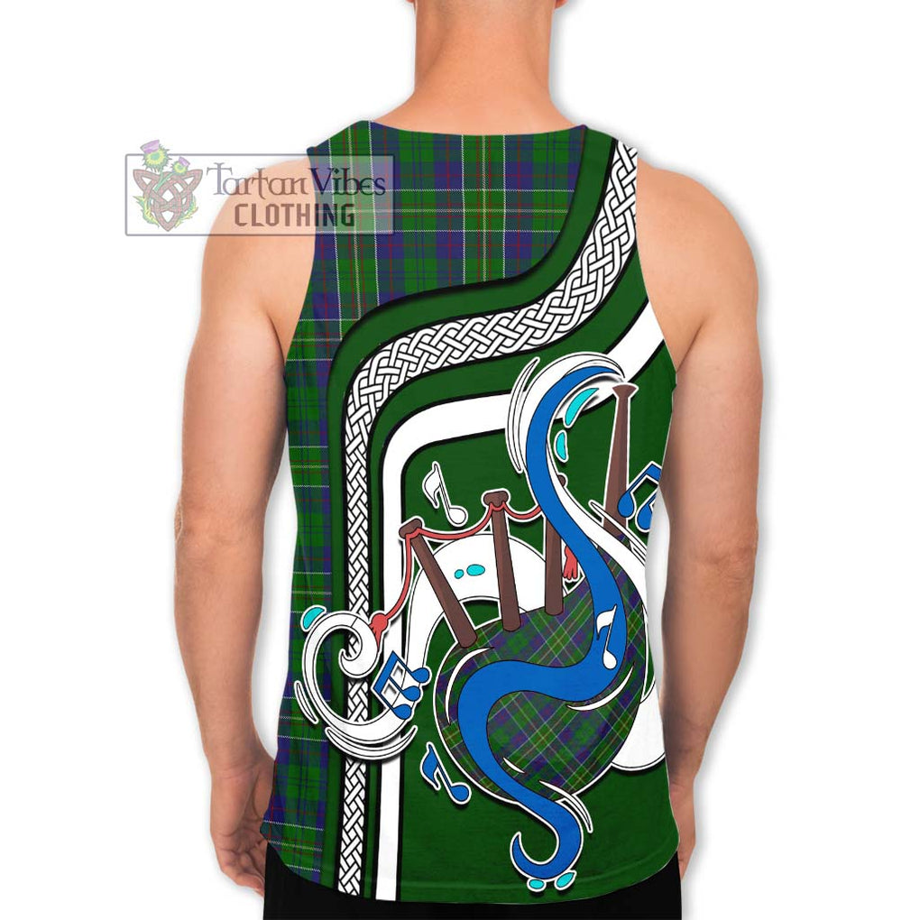 Hunter of Hunterston Tartan Men's Tank Top with Epic Bagpipe Style - Tartanvibesclothing Shop