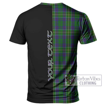 Hunter of Hunterston Tartan T-Shirt with Family Crest and Half Of Me Style