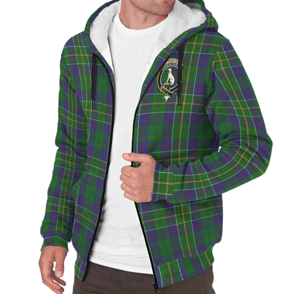 hunter-of-hunterston-tartan-sherpa-hoodie-with-family-crest