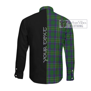 Hunter of Hunterston Tartan Long Sleeve Button Shirt with Family Crest and Half Of Me Style