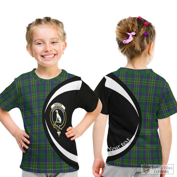 Hunter of Hunterston Tartan Kid T-Shirt with Family Crest Circle Style