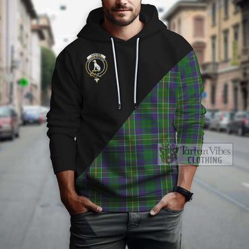 Hunter of Hunterston Tartan Hoodie with Family Crest and Military Logo Style