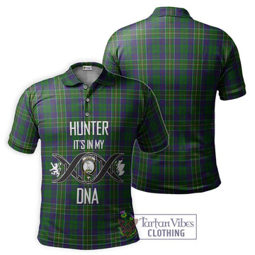 Hunter of Hunterston Tartan Polo Shirt with Family Crest DNA In Me Style