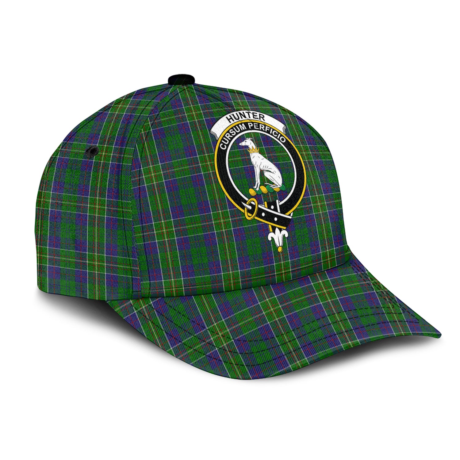 Hunter of Hunterston Tartan Classic Cap with Family Crest - Tartan Vibes Clothing