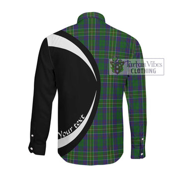 Hunter of Hunterston Tartan Long Sleeve Button Up with Family Crest Circle Style