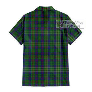 Hunter of Hunterston Tartan Short Sleeve Button Shirt with Family Crest DNA In Me Style